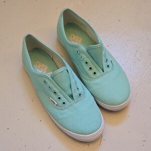 Vans Off The Wall Low Top Teal Sneakers Pastel Blue Size Women's 9